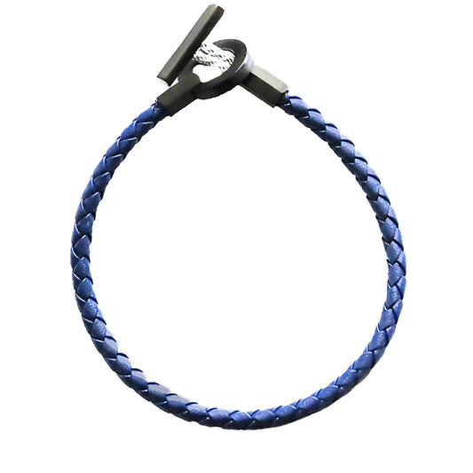 Genuine Blue Leather Bracelet
