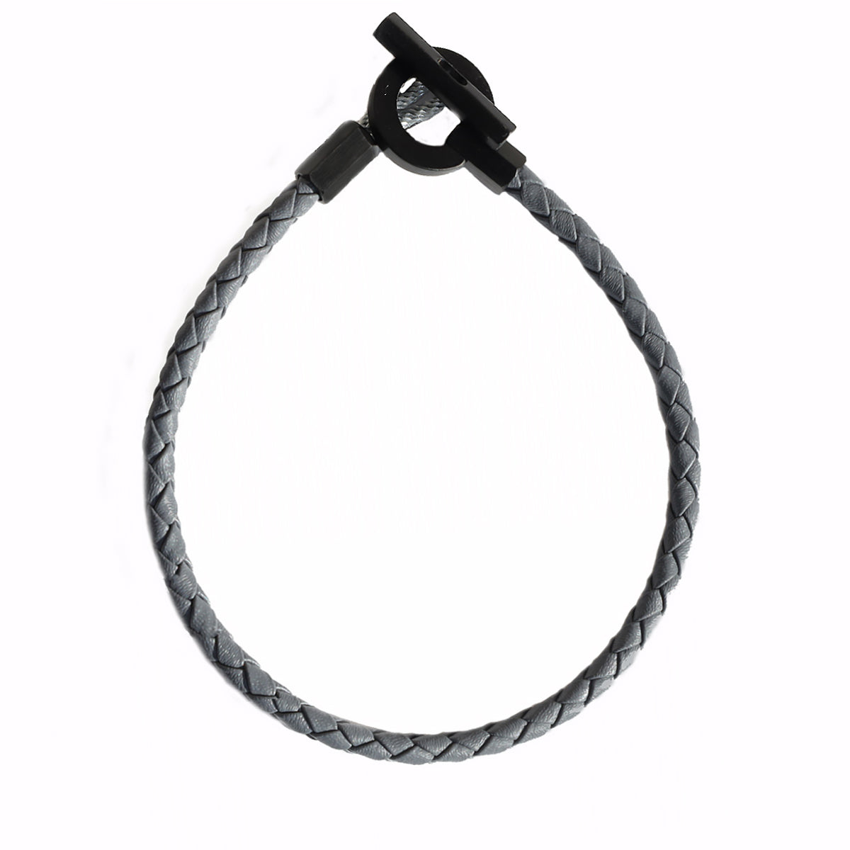 Genuine Grey Leather Bracelet